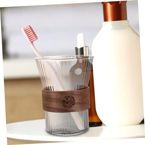 LIFKOME Glass Toothbrush Mouthwash Rinsing Cup