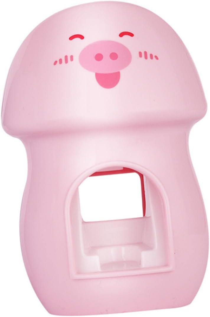 Adorable Pink Toothbrush Holder Wall-Mounted Automatic Toothpaste Squeezer