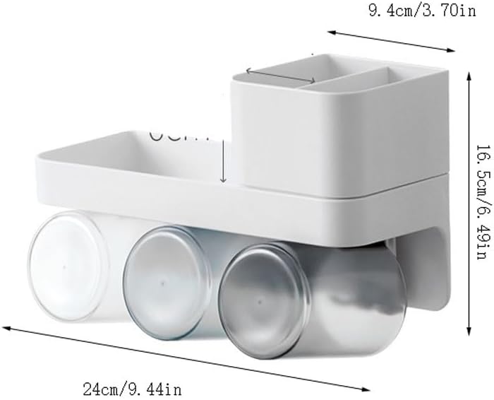 Wall-Mounted Toothbrush Holder Gray Storage Box Bathroom Accessory