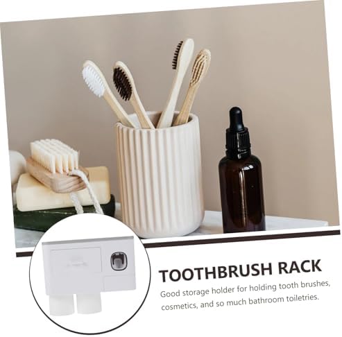 Wall-Mounted Toothbrush Holder with Glass Storage Case Space-Saving Bathroom Organizer
