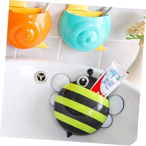 4-Piece Cartoon Bee Toothbrush Holder Suction Cup Organizer for Boys