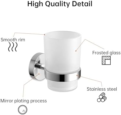 Frost-Glass Wall-Mounted Toothbrush Holder