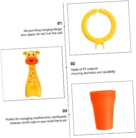 PRETYZOOM 2-Sets Animated Animal Toothbrush Holder for Bathroom