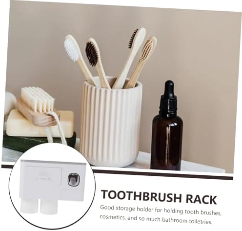 Wall-Mounted Family Toothbrush Holder With Automatic Toothpaste Squeezer