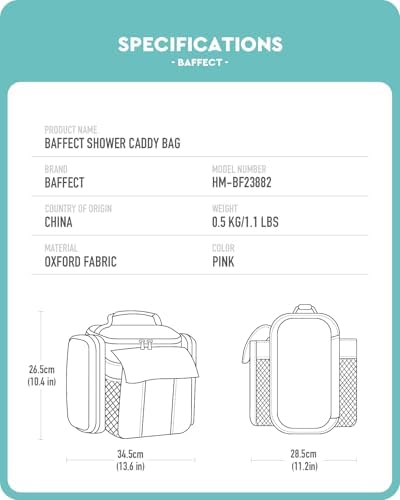 Stylish Portable Shower Caddy Bag for Dorm Travel Gym