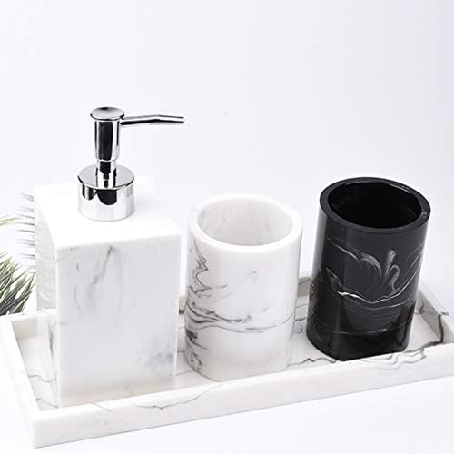 DoItool 1-Piece Family Toothbrush Mouthwash Holder with Marbling Gargle Cup