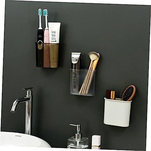 Hoement Transparent White Toothbrush Storage Shelf