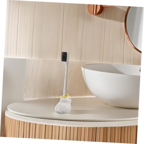 Beaupretty Cute Cartoon Duck Toothbrush Organizer - Space Saving Ceramic Bath Organizer