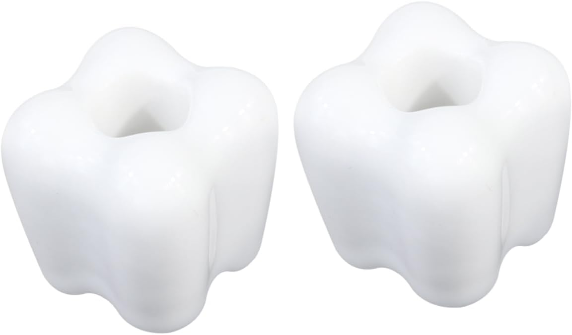4-Piece Tooth Shaped Toothbrush Holder for Kids White
