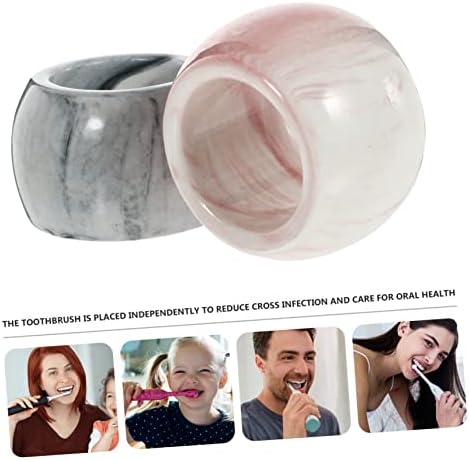 Stylish Marble Pattern 2-Piece Electric Toothbrush Holder