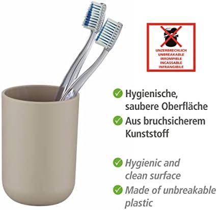 High-Quality Taupe Plastic Toothbrush Tumbler Unbreakable Durable