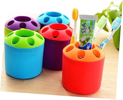 STOBAZA - Large Toothbrush Holder with Toothpaste Storage - Easy Bathroom Organizer