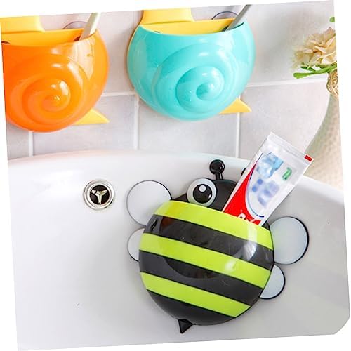 4PCS Cartoon Honeybee Suction Cup Toothbrush Holder for Bathroom Travel