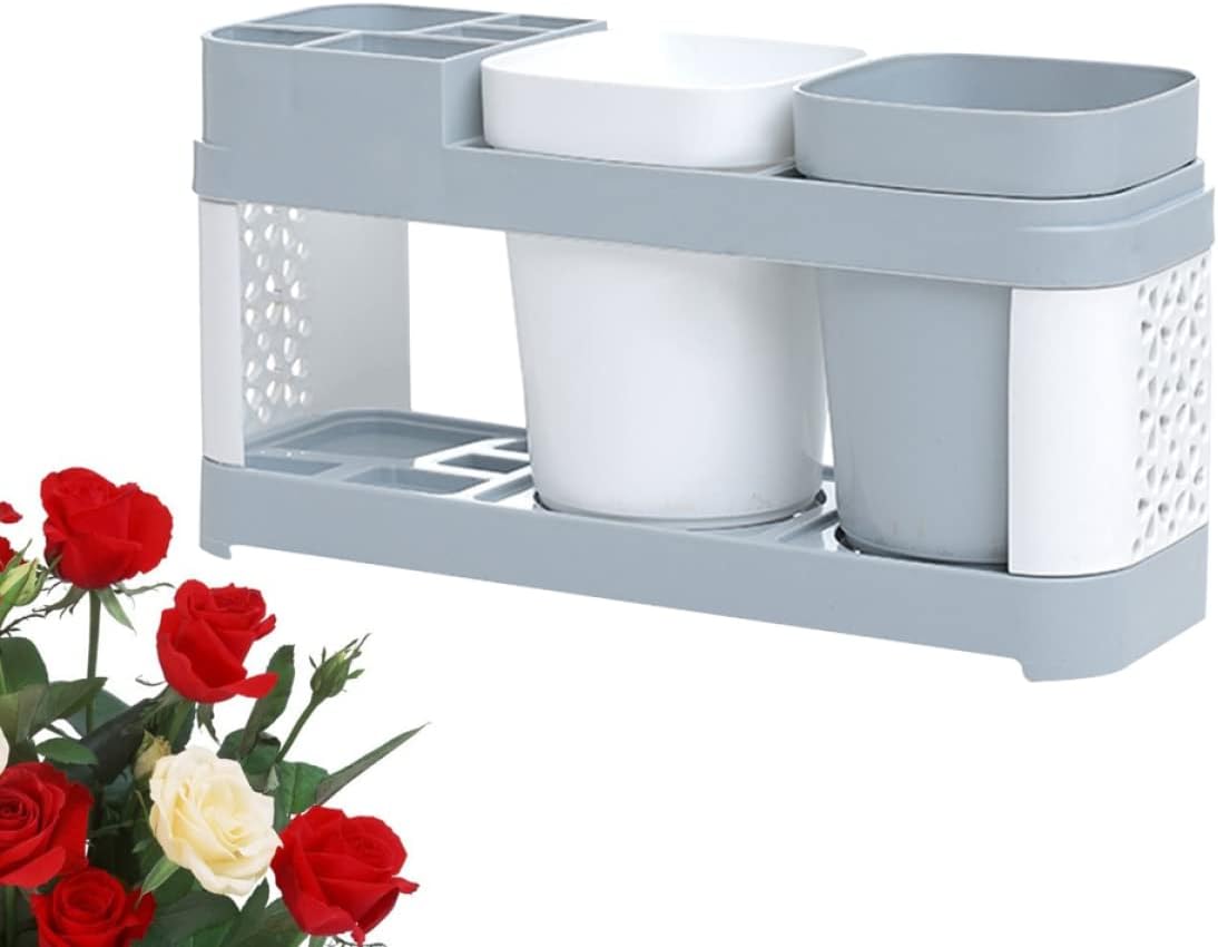 MAGICLULU Track Toothbrush Toothpaste Holder Suction-Cool Design for Home Kitchen