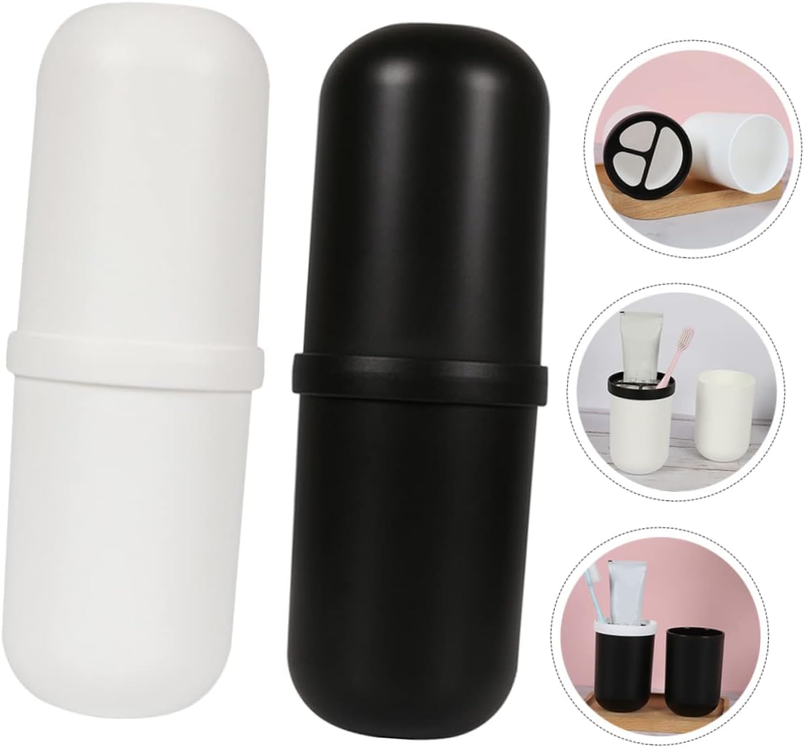 2-Piece Compact Travel Toothbrush Holder