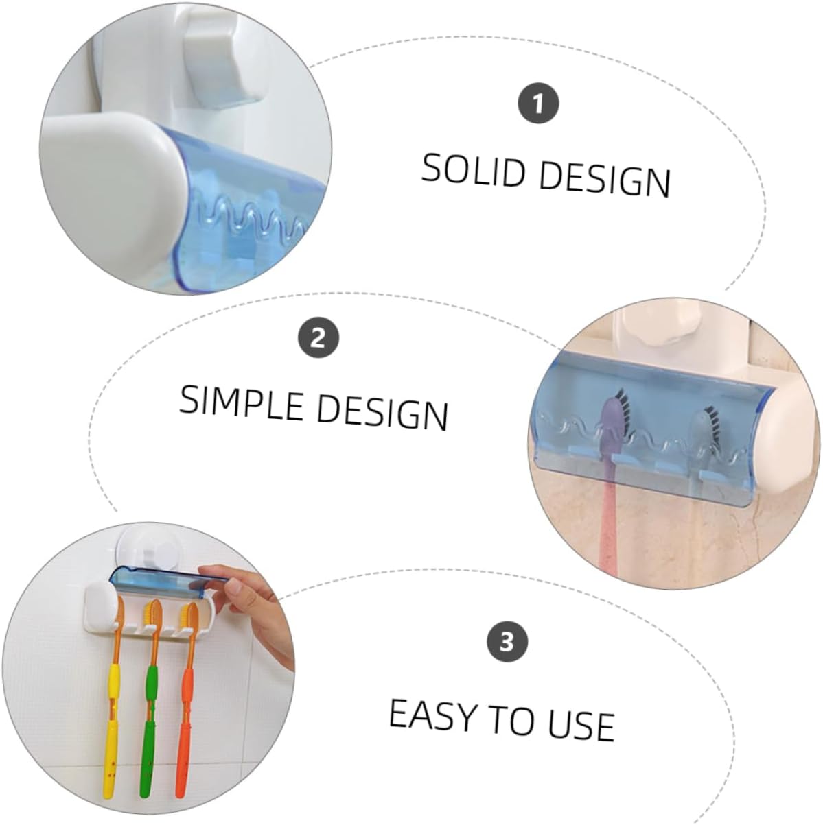 Elegant Wall-Mounted Toothbrush Holder with Suction Cup