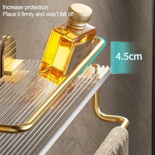 Stylish Wall-Mounted Shower Caddy in Gold for Efficient Storage