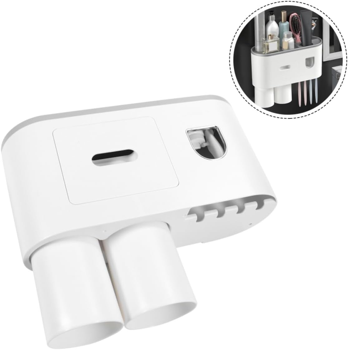 Hemobllo WallMounted Toothbrush Toothpaste Organizer
