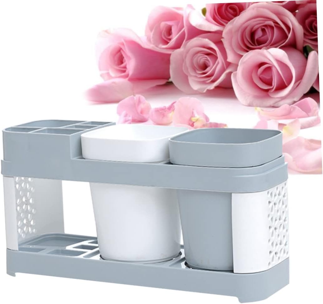 5 Slot Bathroom Organizer - Easy Toothpaste Toothbrush Storage