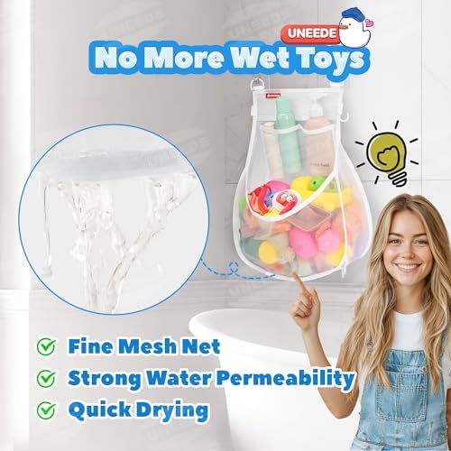 UNEEDE Wall-Mounted Bath Toy Organizer