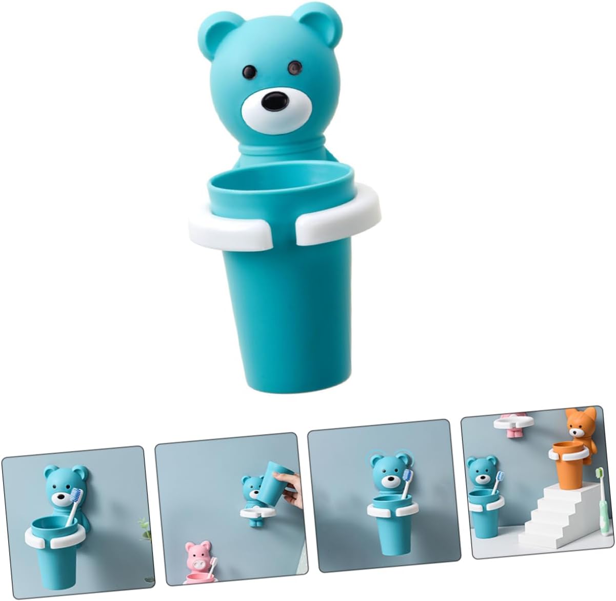 NOLITOY Meowth Tooth Brush Mouth Wash Organizer for Kids