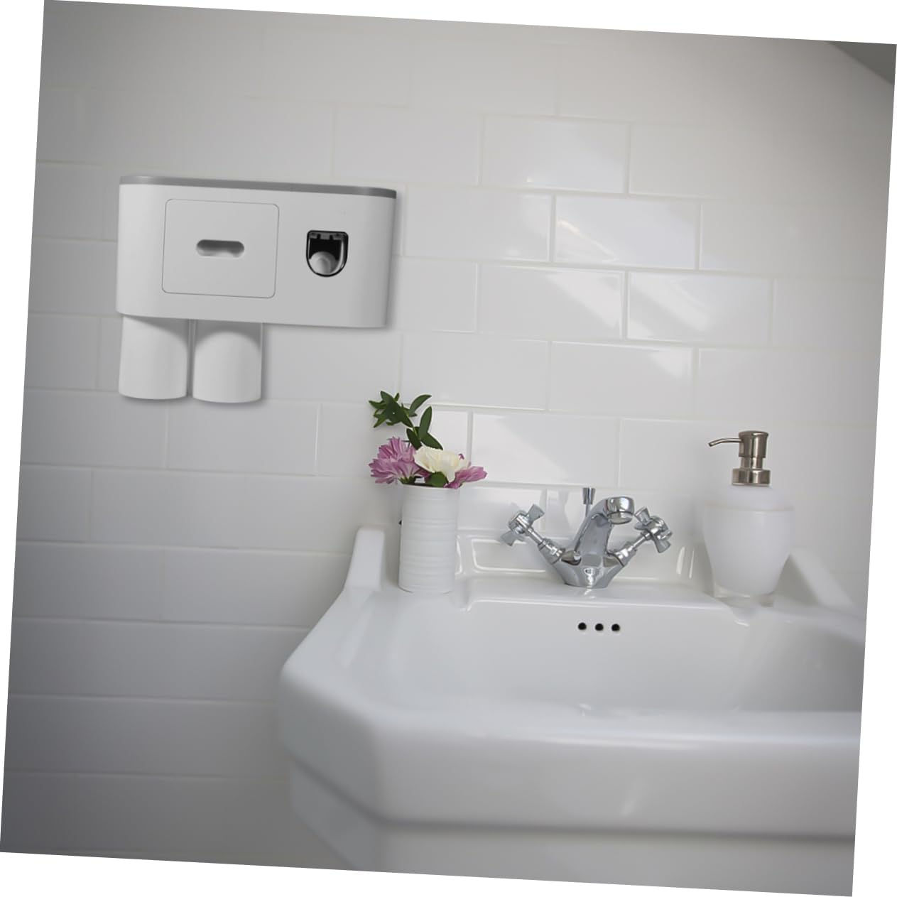 Wall-Mount Toothbrush Toothpaste Organizer
