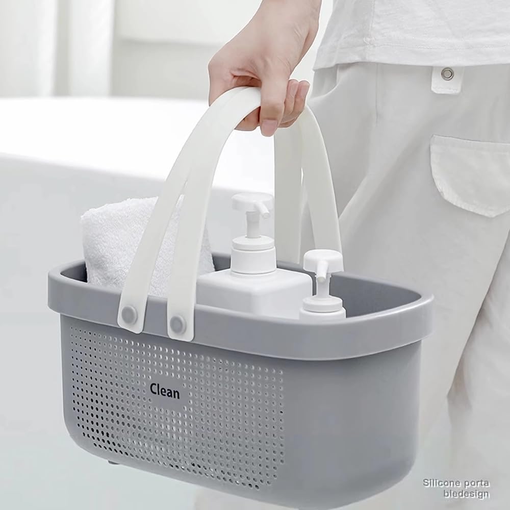 LAIGOO Gray Shower Caddy Basket for Bathroom organize storage