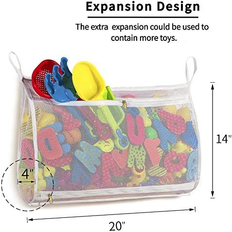 Tenrai Mesh Bath Toy Organizer White 14 x 20