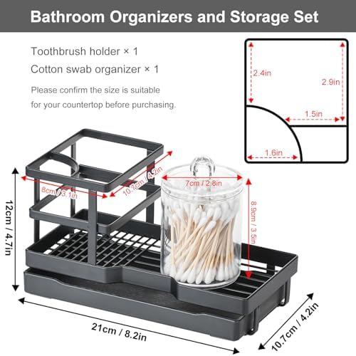 Stylish Toothbrush Swab Holder Set for Bathroom