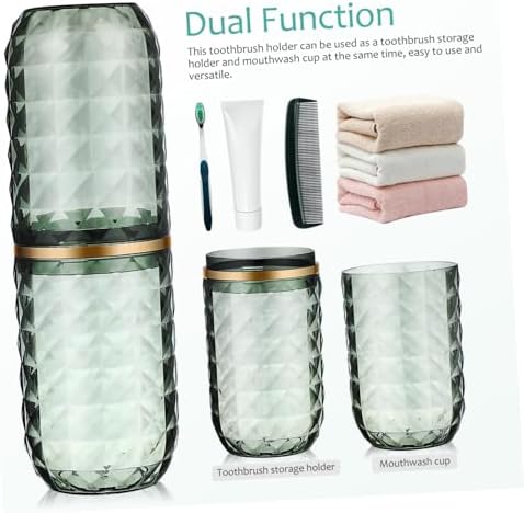 Stylish Dual Function Travel Toothbrush Holder and Mouthwash Cup