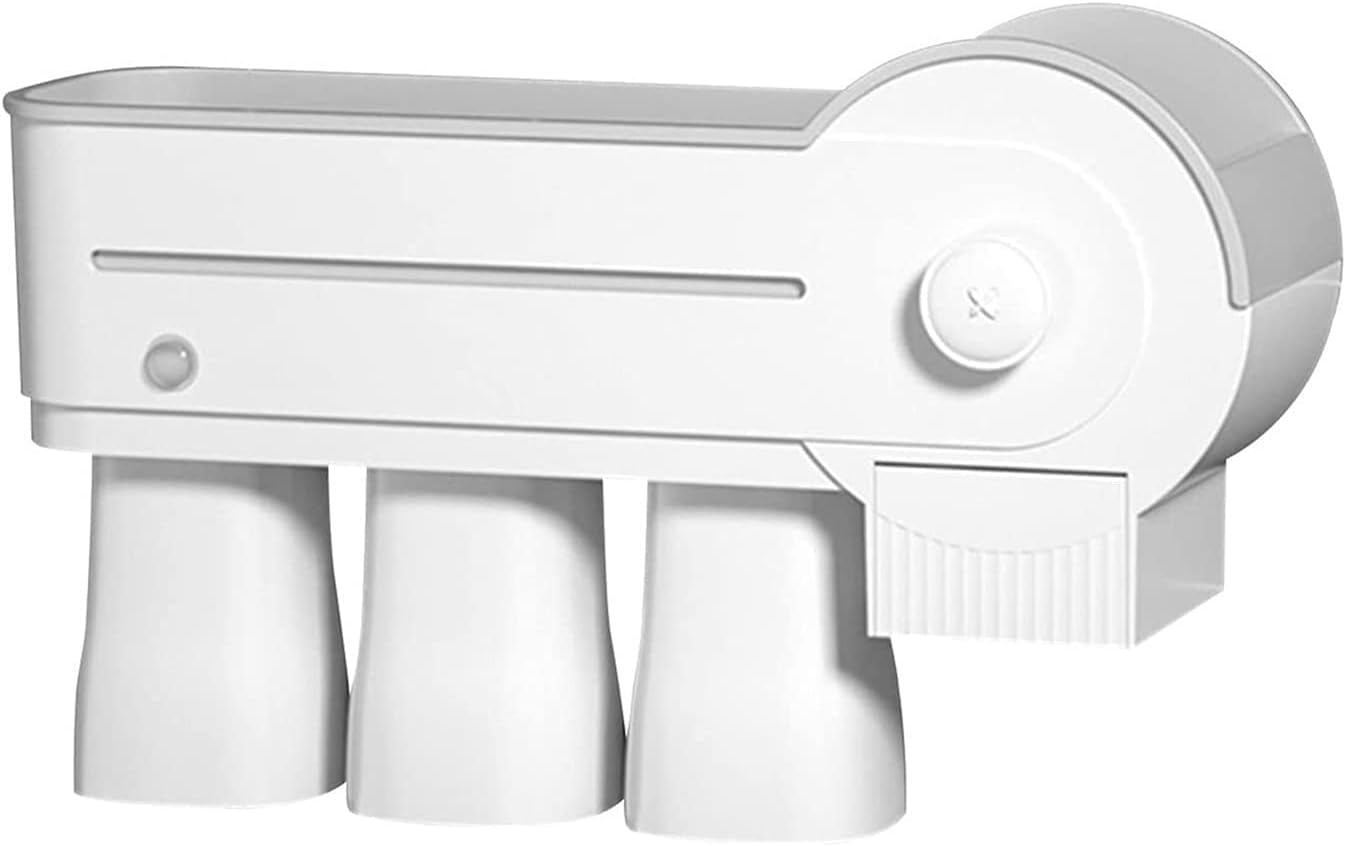 Portable Automatic Toothpaste Dispenser Kit with 3 Toothbrush Slots Organizer