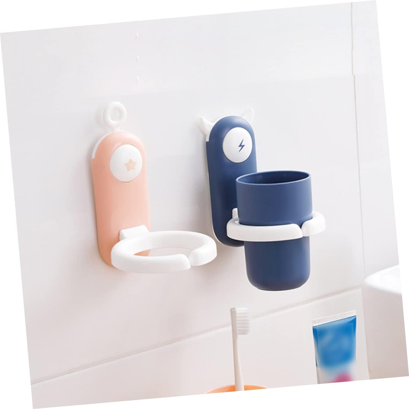 Wall-Mounted Toothbrush Cup Holder for Sanitaire Pp Material Easy to Install
