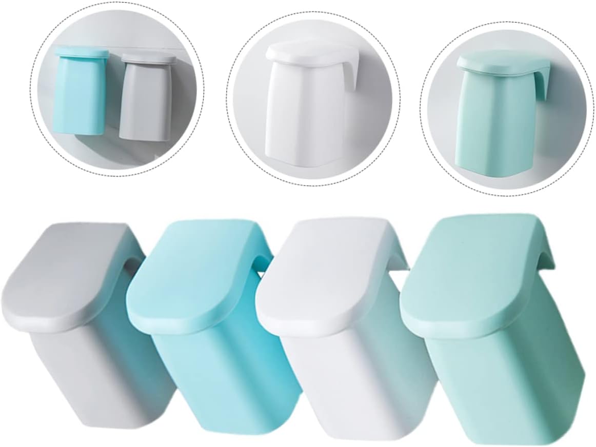 4-Piece Non-Marking Wall-Mounted Toothbrush Cup Set