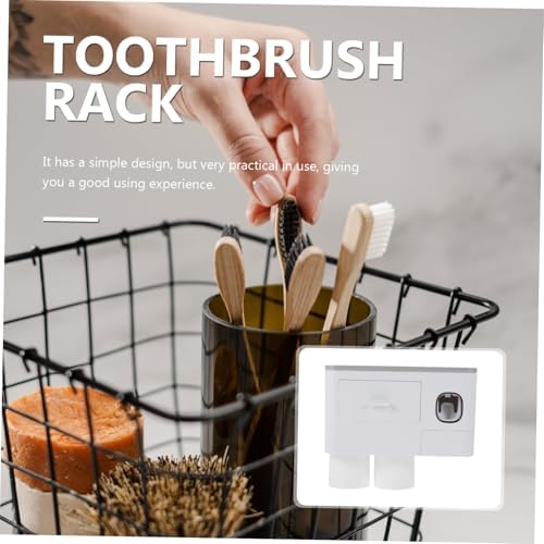 Wall-Mounted Family Toothbrush Holder With Automatic Toothpaste Squeezer