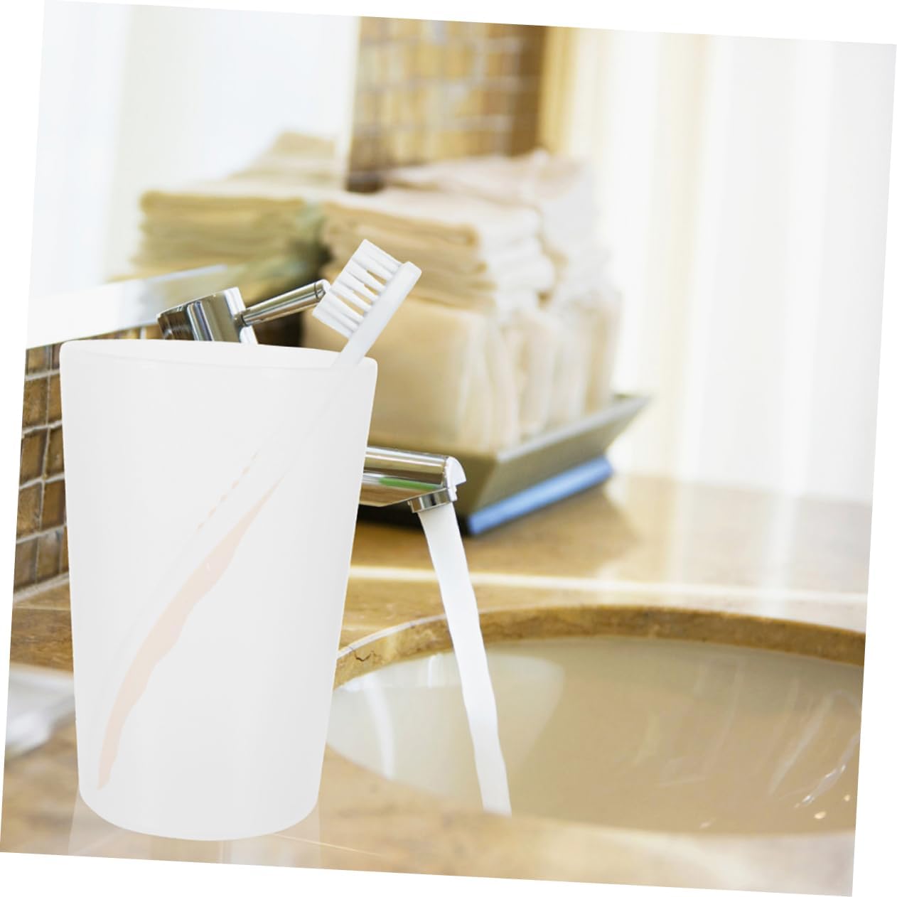 Stylish 12-Pack Reusable Bathroom Cups for Home Travel