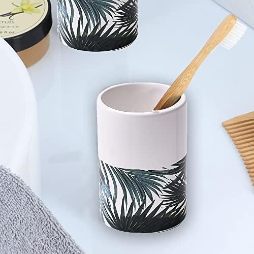 EVIDECO Bath Tumbler Holder Tropical Leaves Design