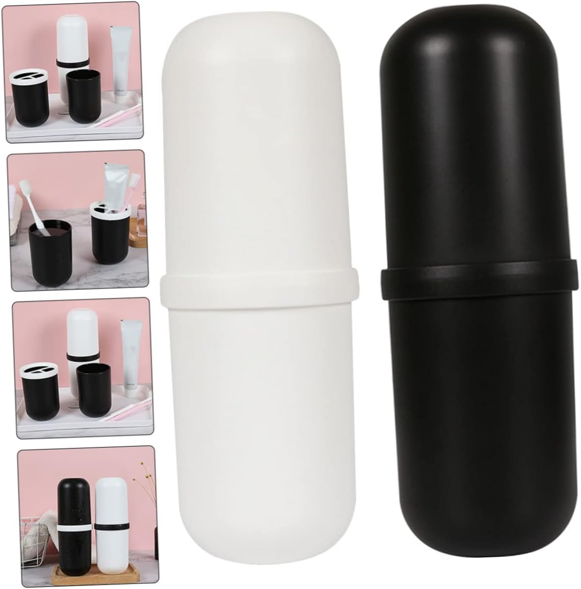 2-Piece Compact Travel Toothbrush Holder