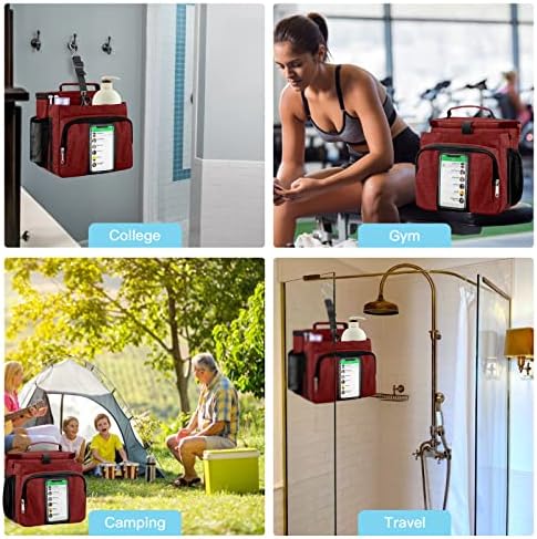 Bukere Portable Shower Caddy with Phone Holder Skincare Compartment
