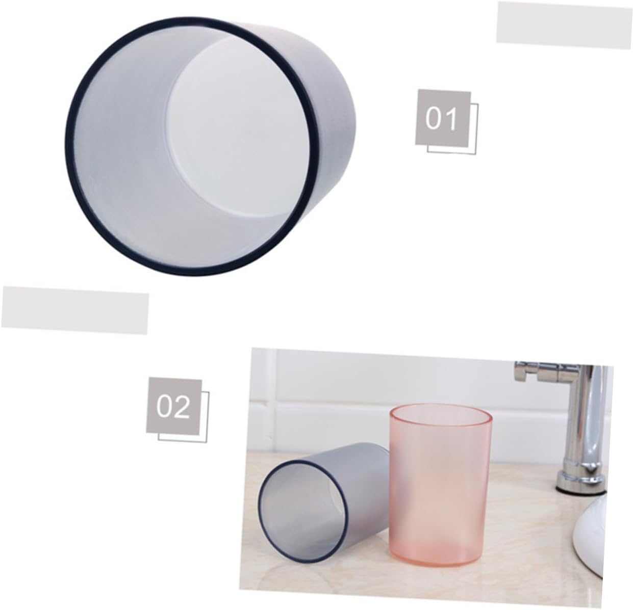 Sturdy Reusable Transparent Toothbrush Cups for Adults Home Bathroom Essentials