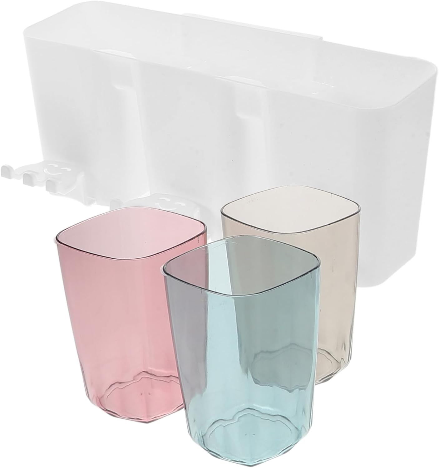 FONDOTIN 1Set Wall Mounted Toothbrush Rack Cup Holder Organizer