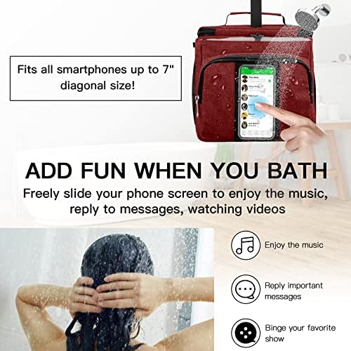 Bukere Portable Shower Caddy with Phone Holder Skincare Compartment