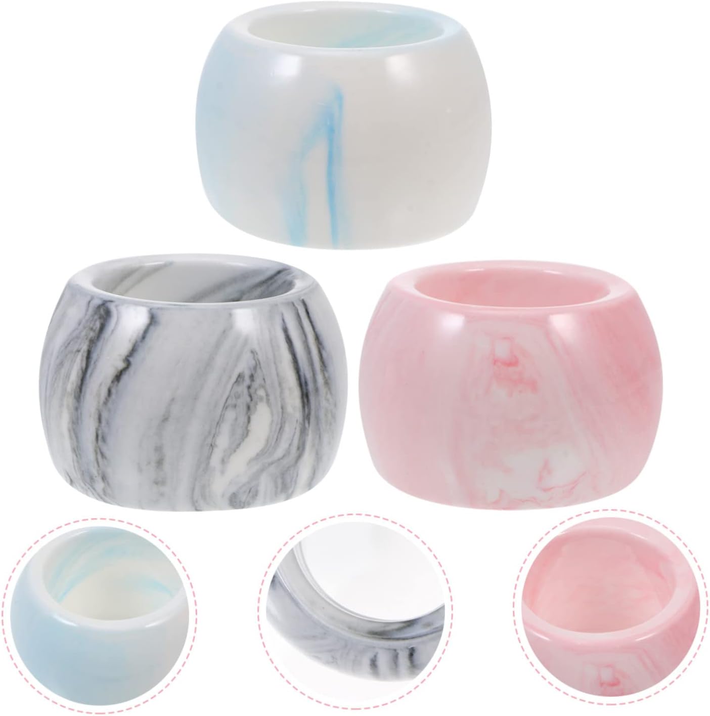 compact 3Pcs Marbling Electric Toothbrush Holder Ceramic for Bathroom Organization