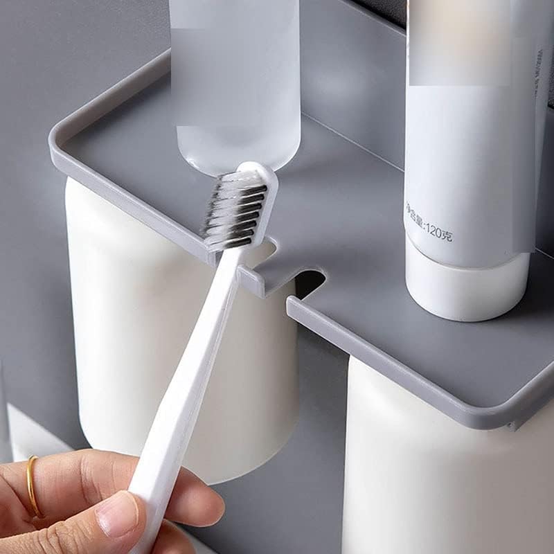 Nordic-Style White Wall-Mounted Toothbrush Holder