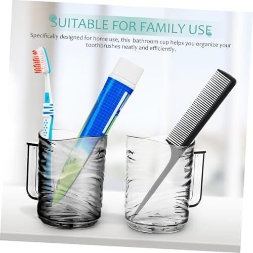 Ergonomic Handle Toothbrush Holder Cups
