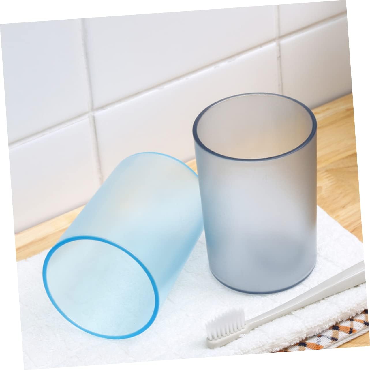 Elegant Transparent Toothbrush Cup for Adults and Kids
