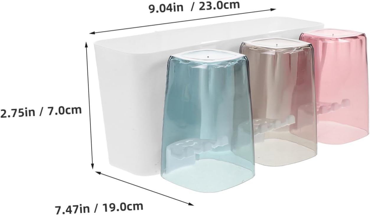 1Set Multifunction Wall Mounted Toothbrush Rack with Cups