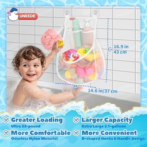 UNEEDE Wall-Mounted Bath Toy Organizer