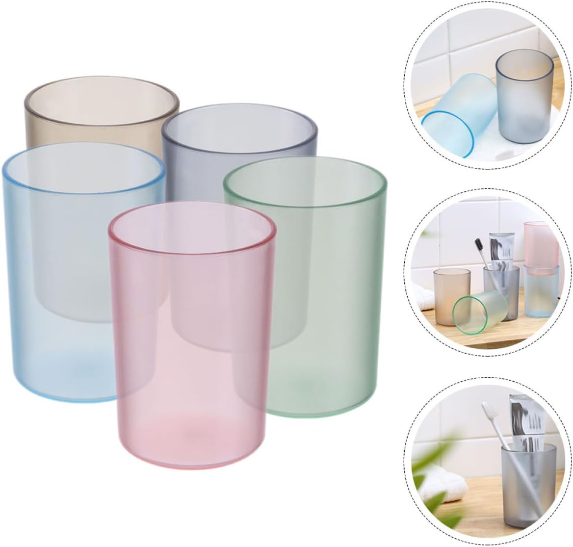 Modular Plastic Toothbrush Mouthwash Holder Grey