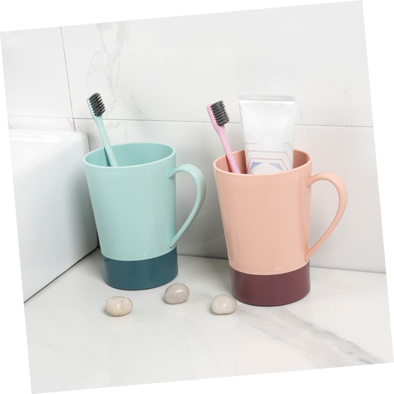 Stylish 4-Pack Reusable Toothbrush Holder Cups for Travel Camping