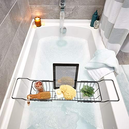 Adjustable Metal Over-the-Tub Caddy for Bathroom Accessories